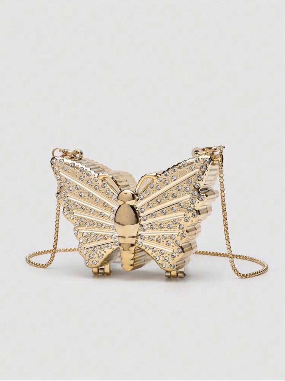 Gold Butterfly Crystal Evening Bag - Women Bags - Picture 3 of 5